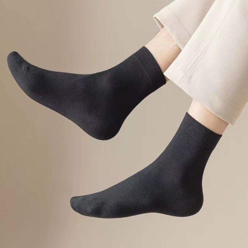 1/5/10 pár férfi zokni alkalmi üzleti középhosszú, lélegző férfi csapatzokni