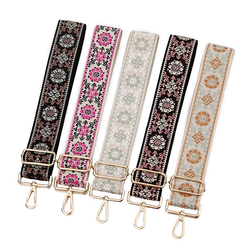Nastavitelný žakárový ramenní popruh v etnickém stylu pro dámské crossbody tašky