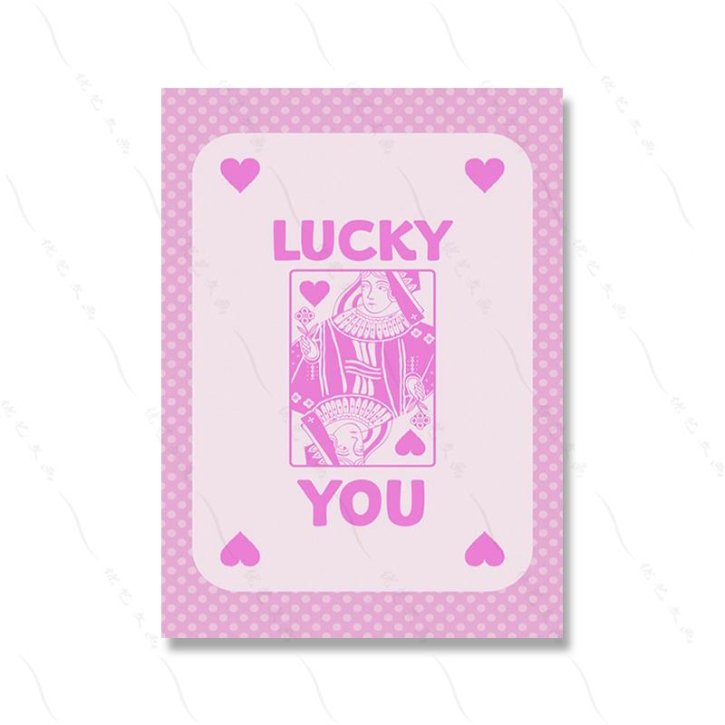 

Lucky You Queen Heart Плакаты и принты Ретро Модные Эстетические Фанки Настенные Картины Стиль 70-х Диско Домашний Декор Холст Фреска 21x30cm No Framed