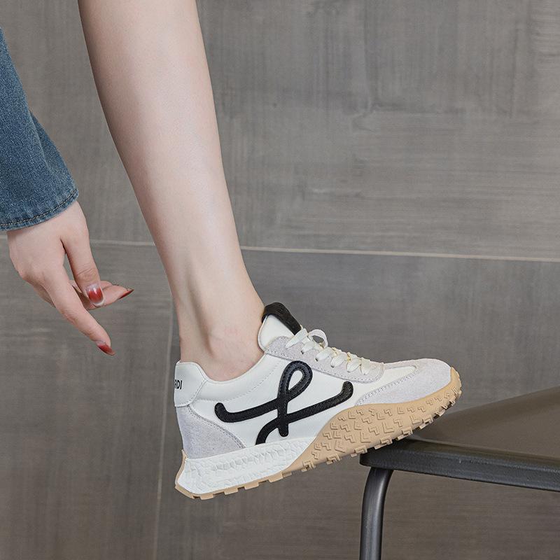 Platform-soled Dad Shoes Women's 2025 Autumn New Trend Breathable and Heightened Forrest Gump Shoes Lightweight Soft-soled Casual Sports Shoes