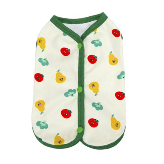 

Футболки для собак для маленьких собак Милый принт с фруктами Безрукавка для питомца Дышащая Одежда на пуговицах для щенков Собак Кошек XS бежевый