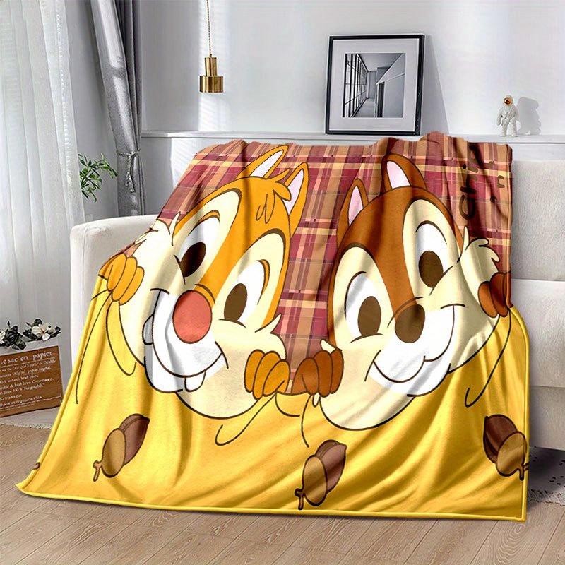 

Chip n Dale Cartoon Flannel Blanket - Ultra-Soft, Cozy, and Comfortable for Sofa, Bedroom, Camping, and Travel - Four-Season Versatility, 130x150cm