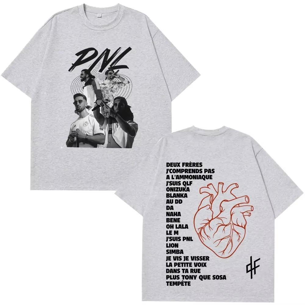 PNL Le Monde Chico Album T-shirt Duo Français Cloud Rap Unisexe Hip Hop Mode Pur Lâche Hommes et Femmes T-shirt