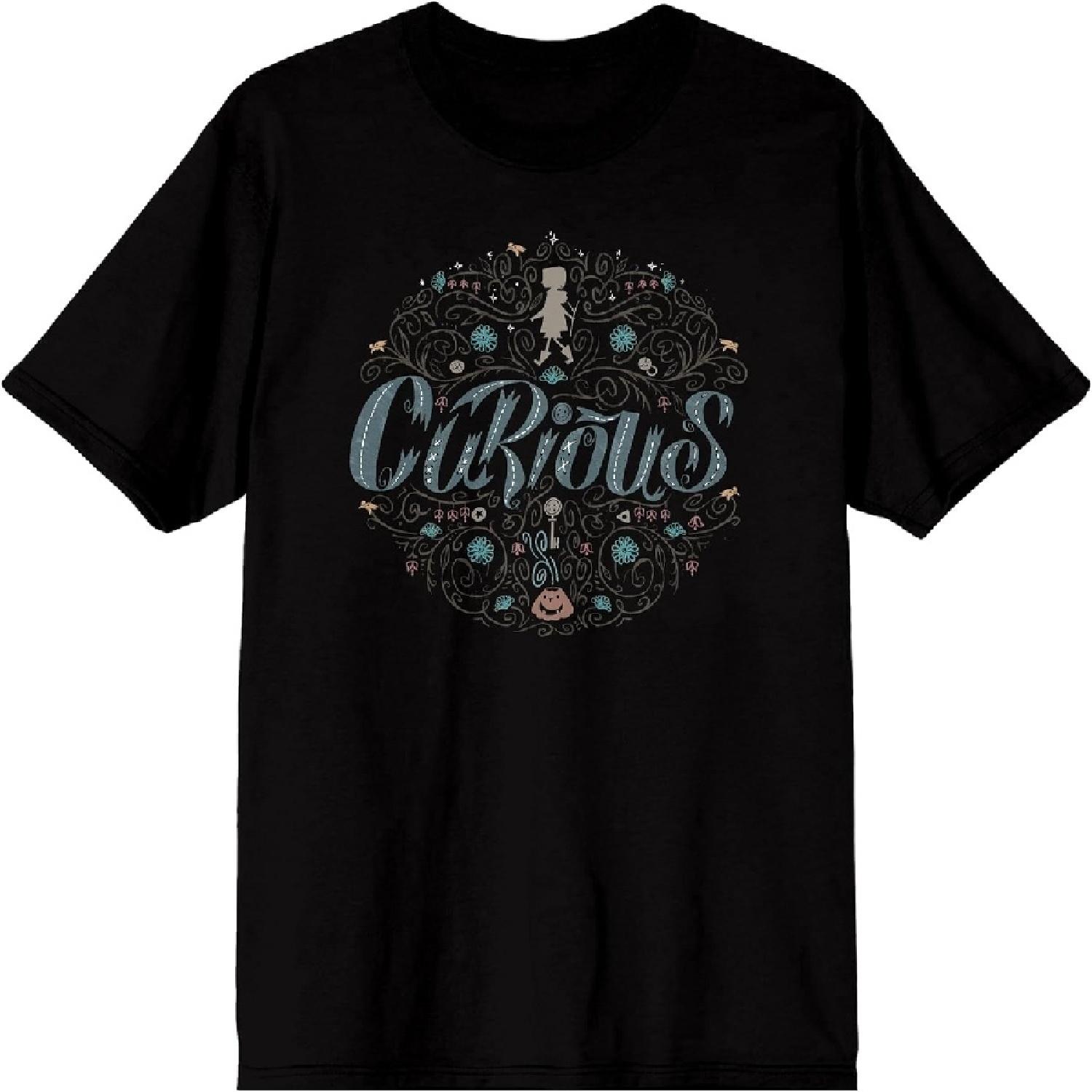 

Coraline Curious Circle Adult Black Crew Neck Short Sleeve T-Shirt XXXXXL різнокольоровий