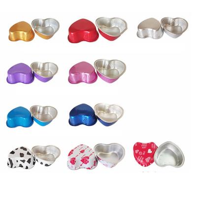 Aluminum Foil Cake Cup Heart-shaped Lid Heart Shaped Design