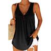 Women's Fashion Casual Loose Pleated Button Sleeveless Vest Tank Top