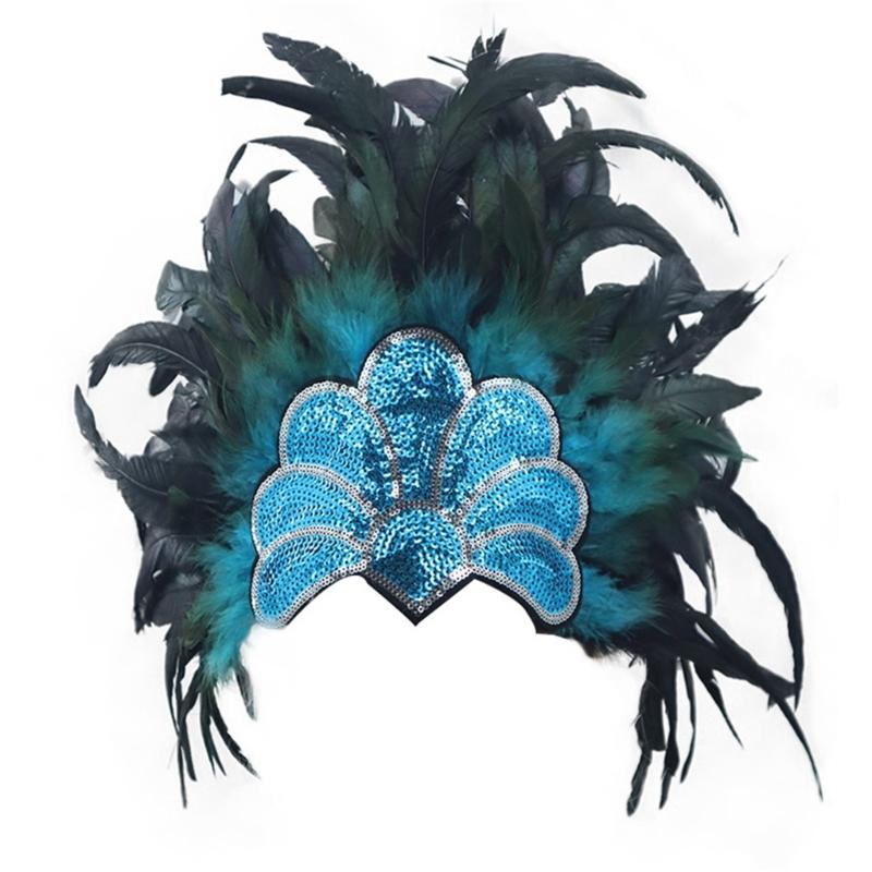 

Винтажные женские повязки на голову Косплей Вечеринка Аксессуар для волос Модная креативная повязка на голову для ценителей моды синий