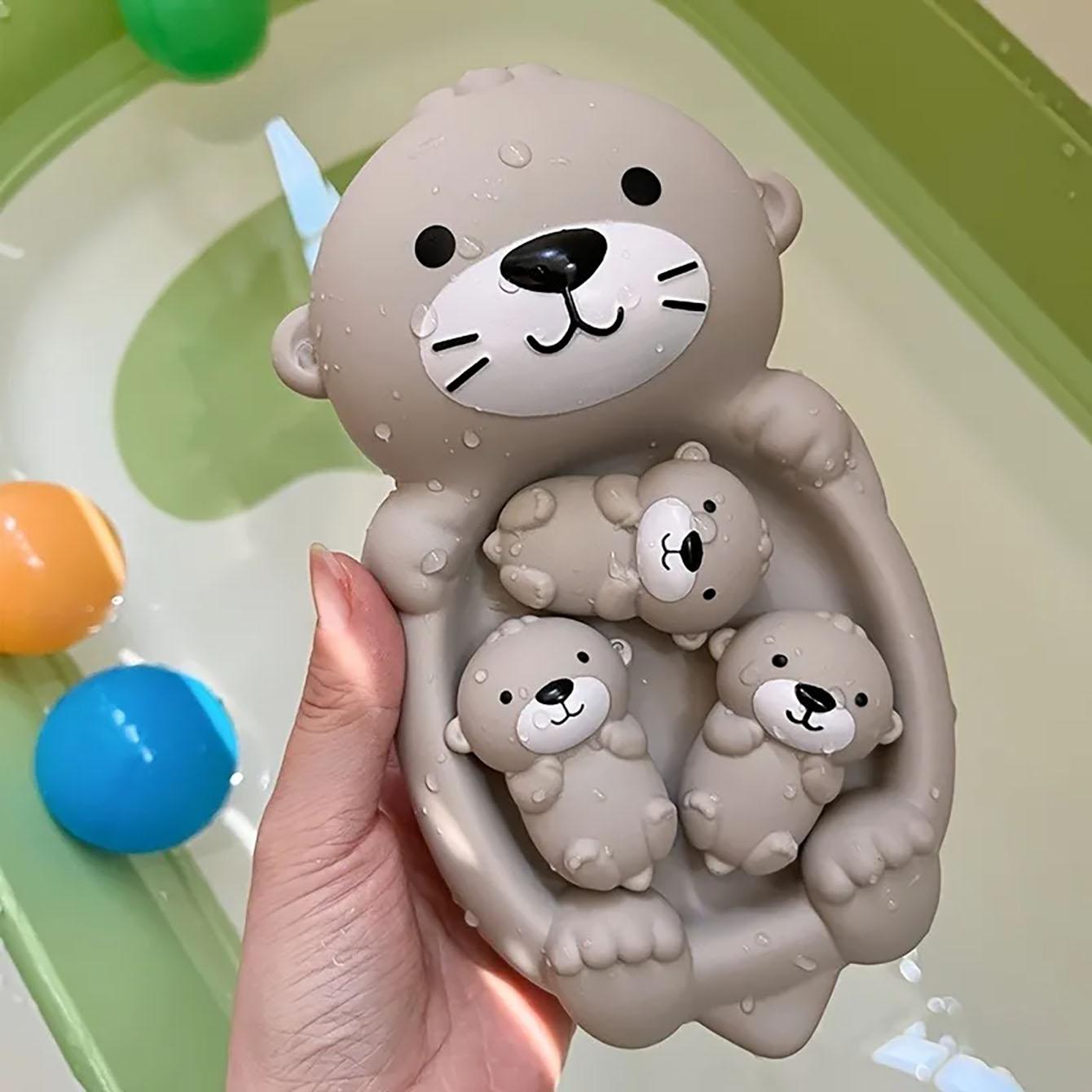 

Cute Otter Bath Toy Set, Bathtub Floating Water Toys, Great Gift For Bathroom Water Tub Games Pool Party,Bath Toys Baby Toys