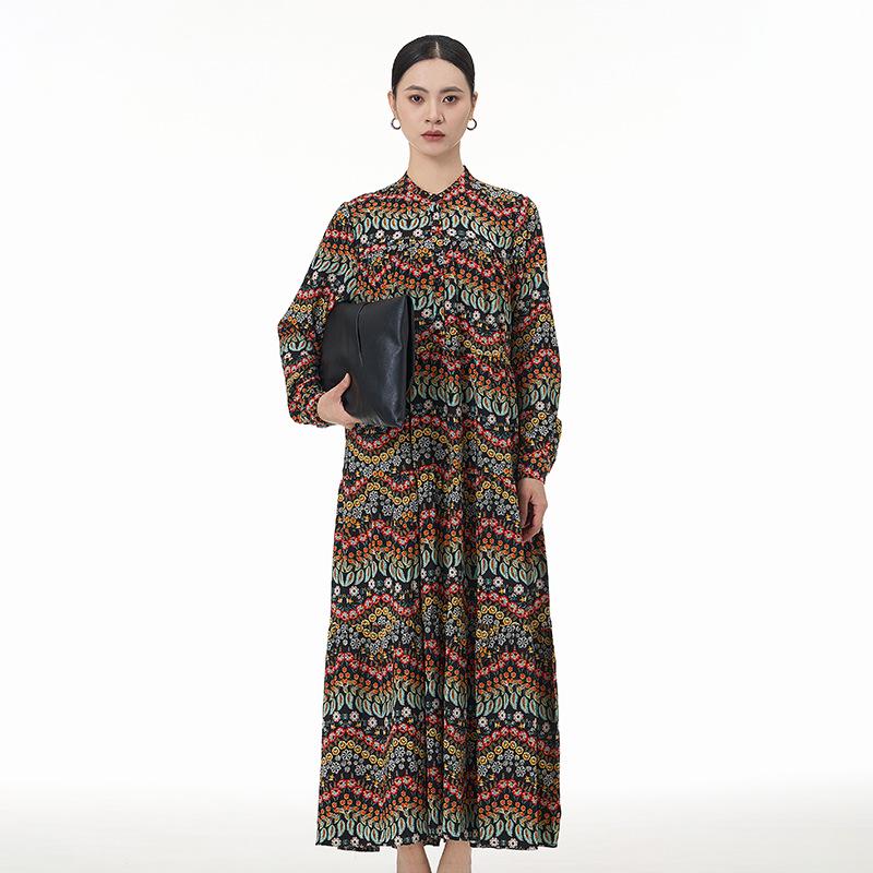 Bohemian Retro Cake Skirt Plus Size Slimming Dress - Spring/Summer 2026 Collection One Size