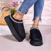 2026 Winter New Snow Boots for Women Cashmere Warm Thick Soles Without Heel-covered Hair Half Slipper Cotton Shoes for Women
