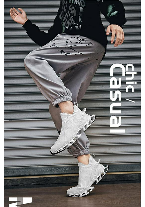 Summer Flyknit Sock Sneakers - Large Size, Breathable, Shock-Absorbing Running & Casual Men's Shoes