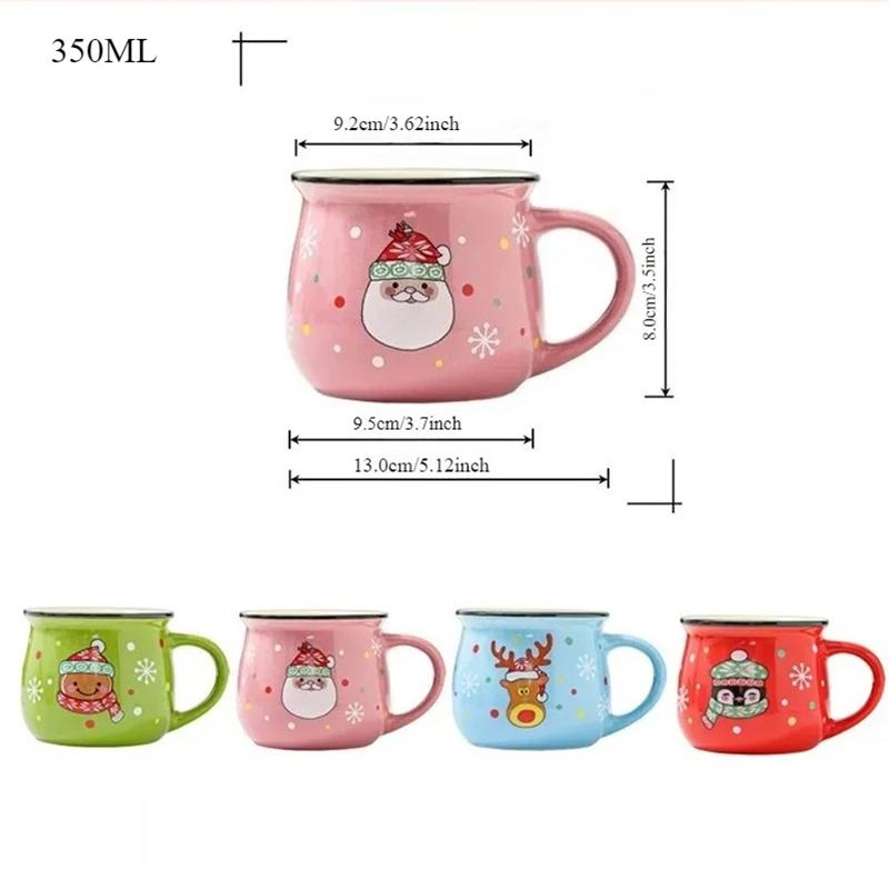 150ML/350ML Christmas Mugs Ceramic Cute Santa Elk Penguin Mousse Cup Coffee Cup for Office Home Milk Coffee Tea Cups Xmas Gifts