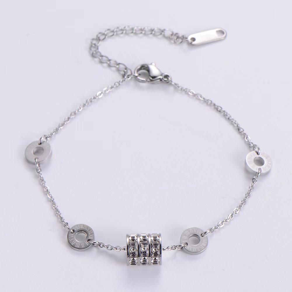 Korean Fashion Titanium Steel Diamond Inlaid Women's Luxury Bracelet