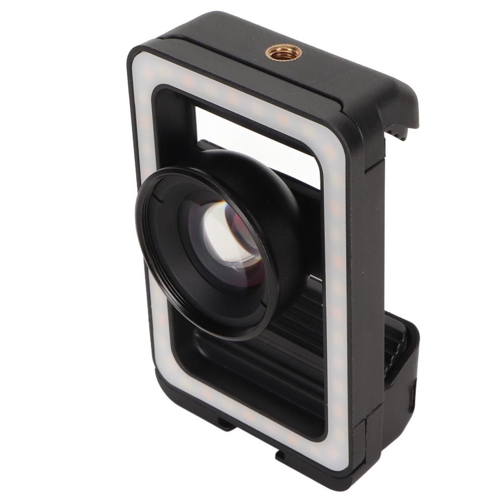 100mm Phone Macro Lens Universal Clip 4K HD Portable Phone Camera Macro Lens with LED Fill Light
