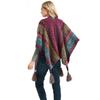 Women's Fashion Spring Autumn Winter Pashmina Ethnic Style Tassel Cape Colorful Knitted Split Shawl