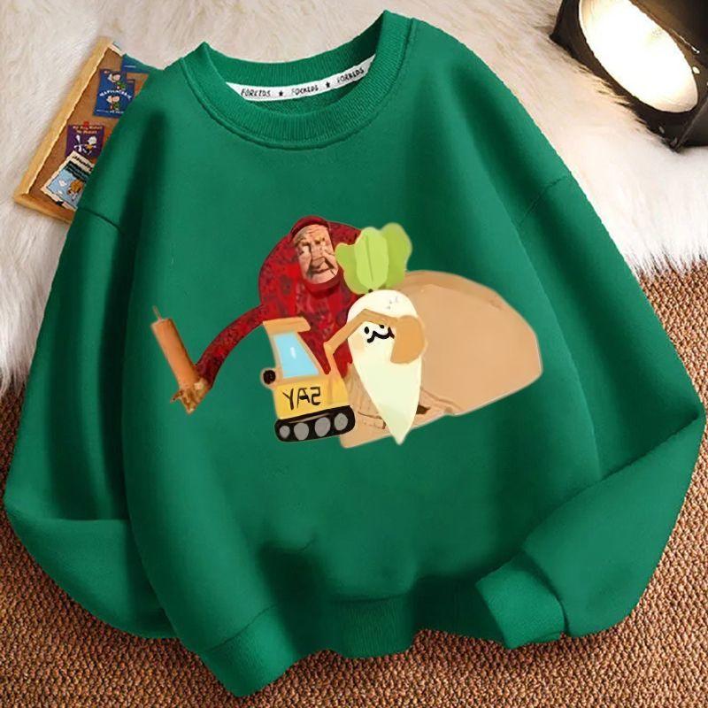 

Children s Fashion John s Farm Hoodies for Autumn and Winter, Casual Round-neck Hoodies for Boys and Girls 160