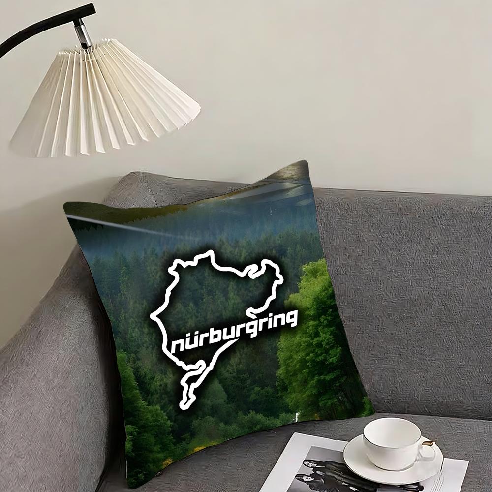 Nurburgring Circuit Fashion Cushion Cover Pillowcase Ultra Soft Skin Friendly Fabric Cloud Like Comfort Concealed Zipper