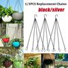 14" Hanging Basket Black/Silver Hanging Chain Replacement Plant Hangers 4 Strand Replacement Chains