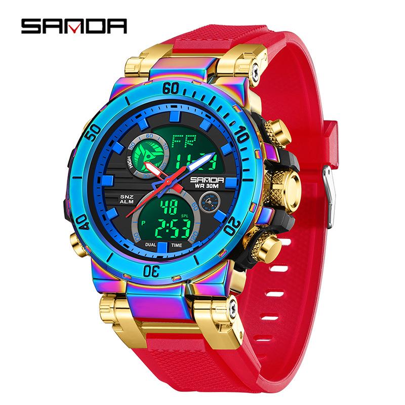 Sanda Jugend Mode Sport Wasserdichte Elektronische Uhr