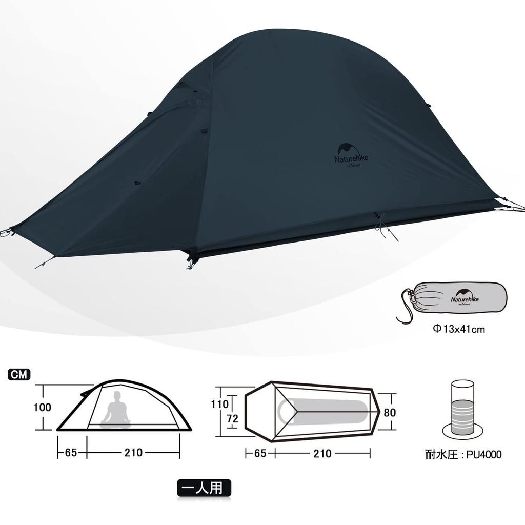 Naturehike Officiell Butik Tält 1 Person Utomhus Dubbellager Ultralätt 3 Säsong Vindtät Vattentät PU4000 Camping Professionellt Tält dedikerad