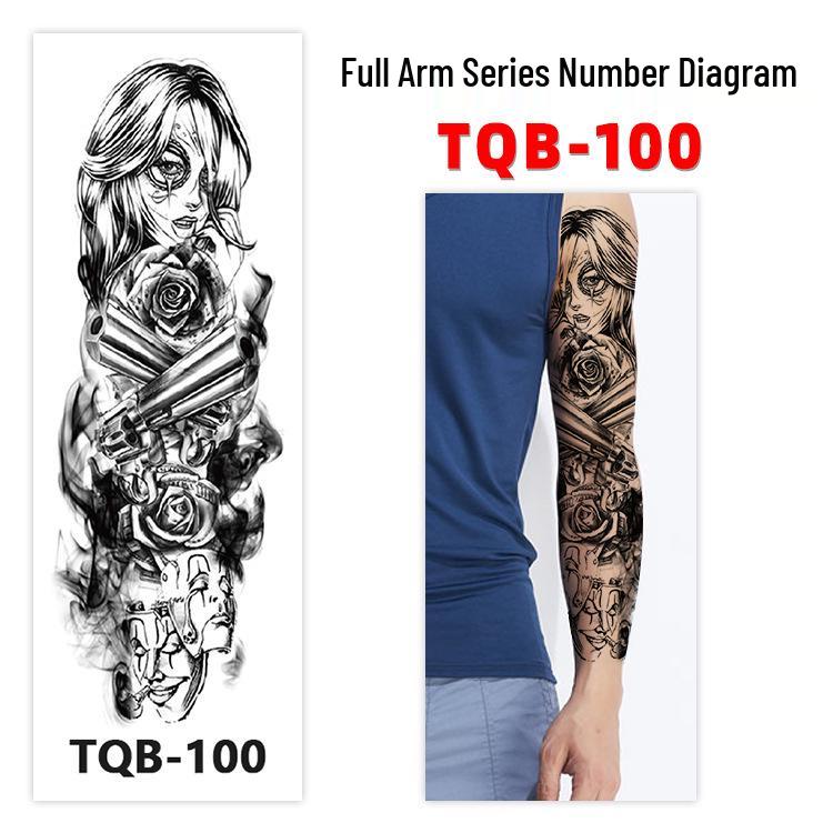 Waterproof Full Arm Customizable Big Flower Tattoo Stickers - TQB081-100