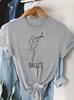 Fashion Tops Women's Elegant Ballet-Themed Graphic Tee  Crew Neck T-Shirt with Dancing Figure Design Ballet Dancer T-Shirt