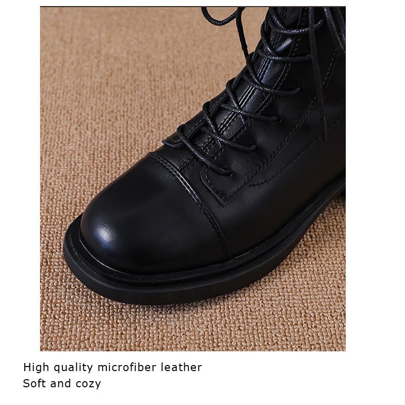Feerldi Brand Woman shoes black Khaki Female Autumn Footwear 2024 New Casual Lace Up Women heels winter boots botas mujer