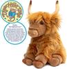 [VIAHART] Highland Cow "Henry" Plush Toy – Brown, Size M (Approx. 29 cm), Soft and Fluffy Cow Plush, Hand Washable