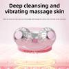 Roller electric silicone facial cleanser for cleaning pores, blackheads, oil lifting, firming, and vibrating facial cleanser