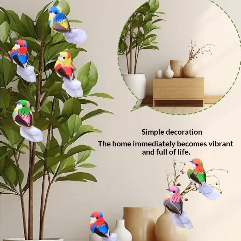 3/6Pcs 3D Fake Craft Birds Artificial Foam Feathers Birds Birthday Party Decorations Home Garden Wedding Decoration