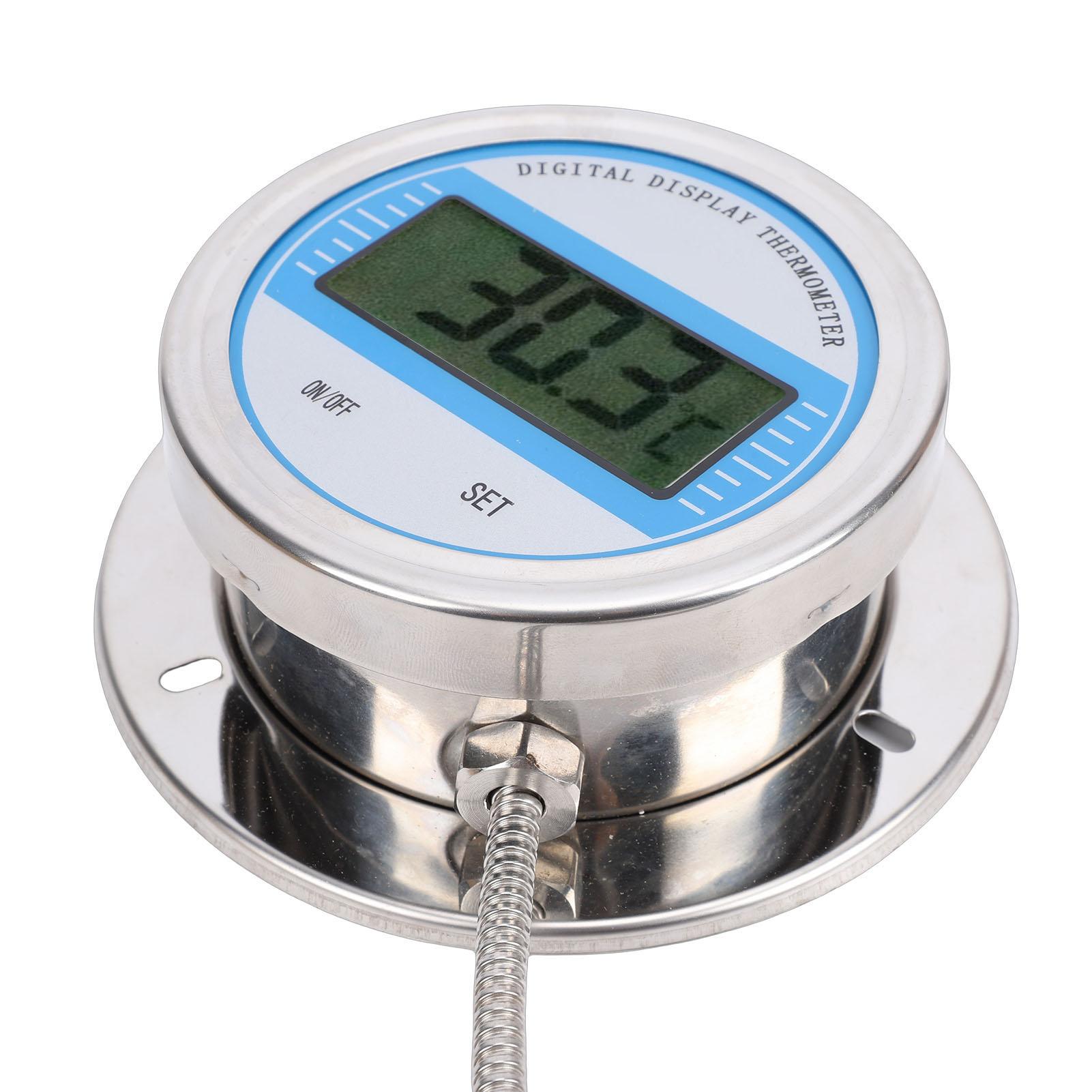 

Digital Thermometer with 2M Threaded Probe Stainless Steel Temperature Meter for Cooking Stove Pipe Industrial Use -50 to 200 celsius