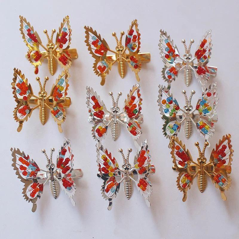 12Pcs 3D Moving Butterfly Hair Clips Metal Moving Wings Butterfly Hair Accessories Hair Clips Barrettes For Women Girls Kids
