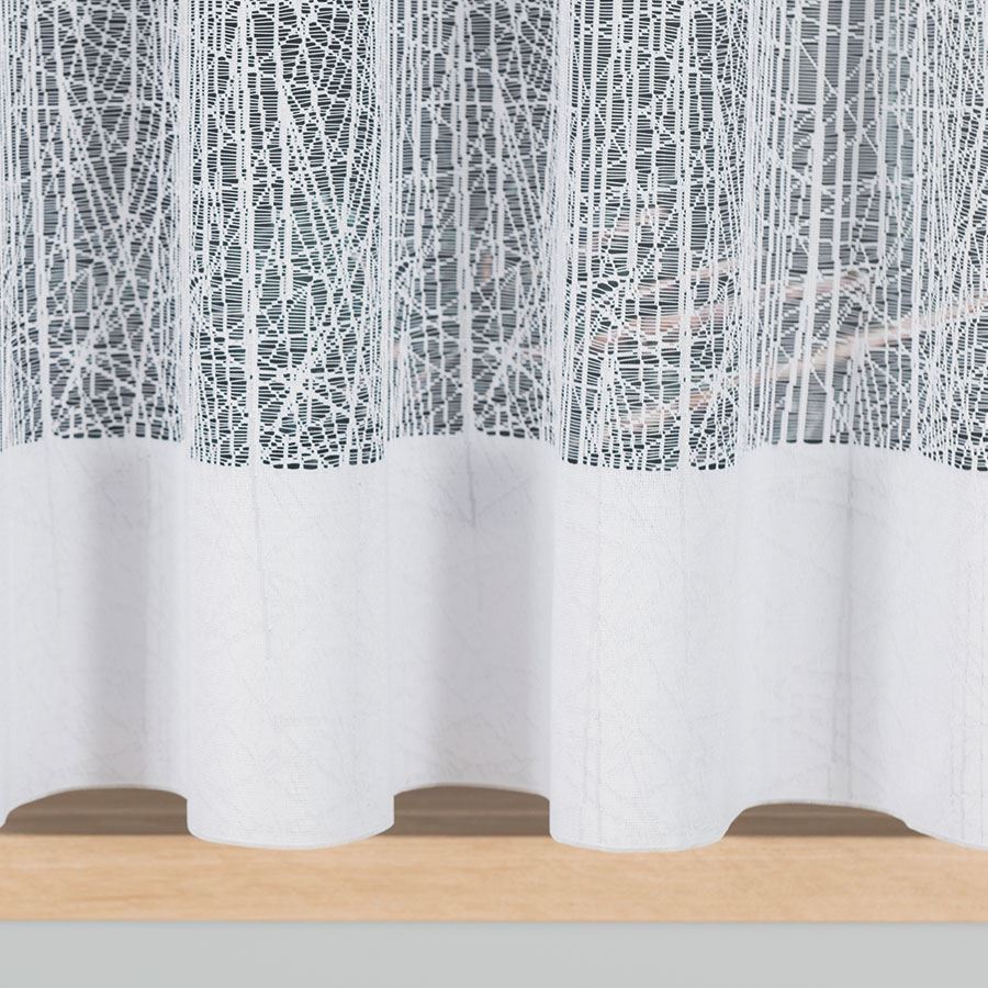 WIKTORIA - Ready-made jacquard curtain with a straight hem - 410x160 cm - white