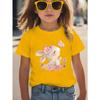 European Sizes Spring and Summer Fashion Girls' Short-Sleeve  T-Shirt Casual Sporty Print