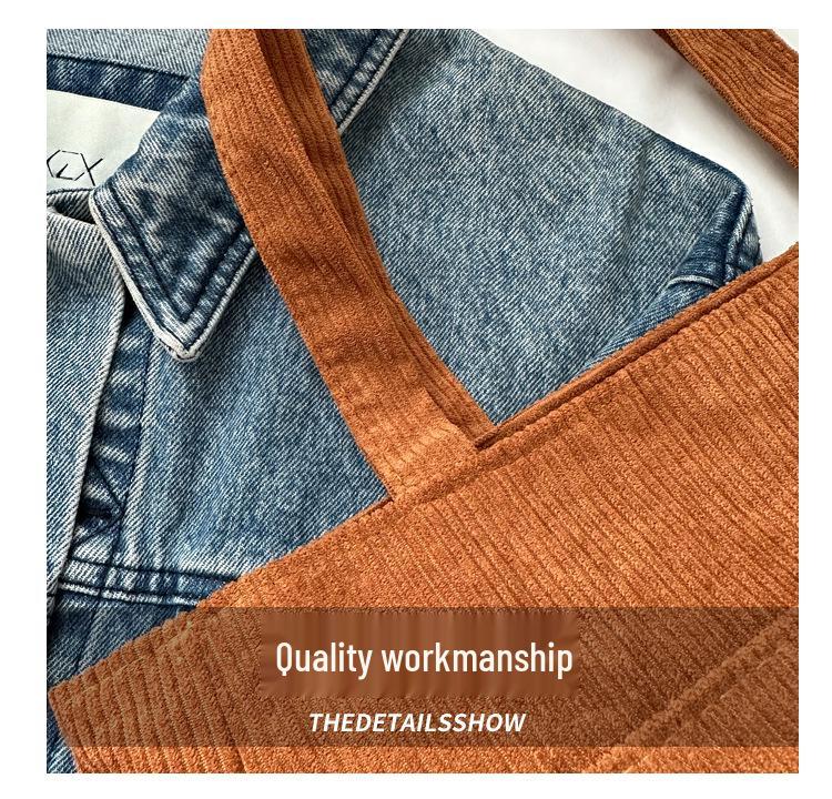 2025 Corduroy Versatile Large Shoulder Tote Bag for Women