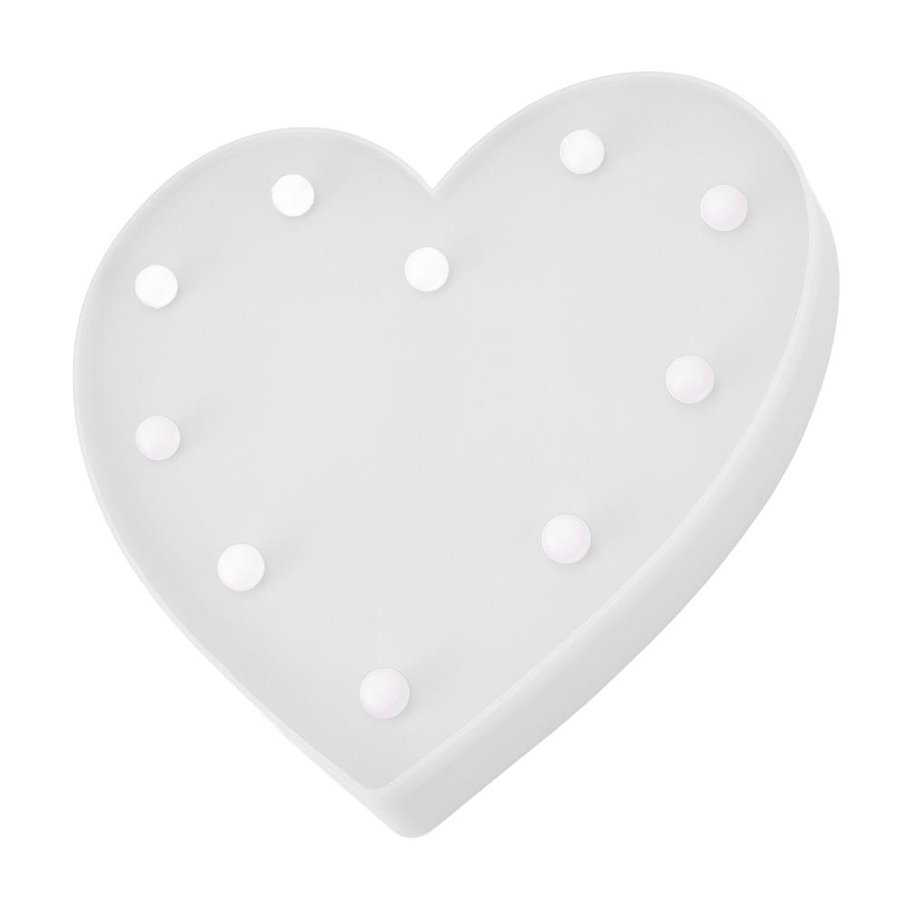 Heart Shaped Night Light 10 LEDs Wall Decor Light Romantic LED Lamp  Bedroom