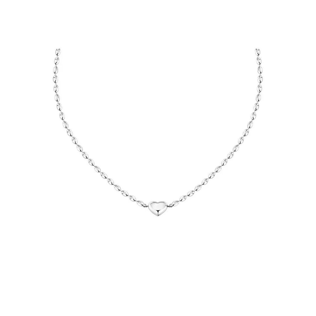 Morellato Intrecci Silver Tone Steel Necklace With Heart Symbol SAZC07 For Women