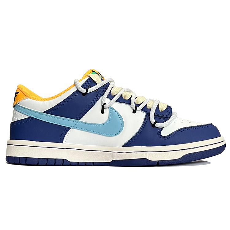 Nike Dunk Low Slip Resistant Abrasion Resistant Low top Skateboard Shoes GS Blue White DV1693-401(TeamK-)