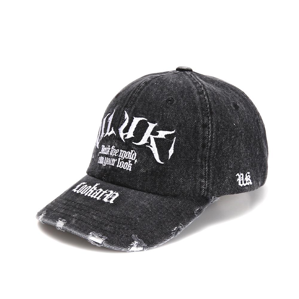 ULUK Noah Washed Denim Ball Cap_Ash Black
