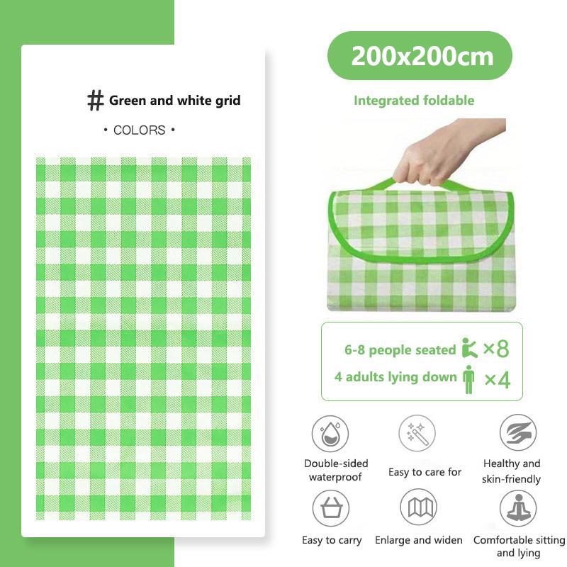 Picnic Blanket Waterproof Beach Rug Washable Lightweight with Handle Red Checkered for Hiking Traveling Outdoor Camping,Parks