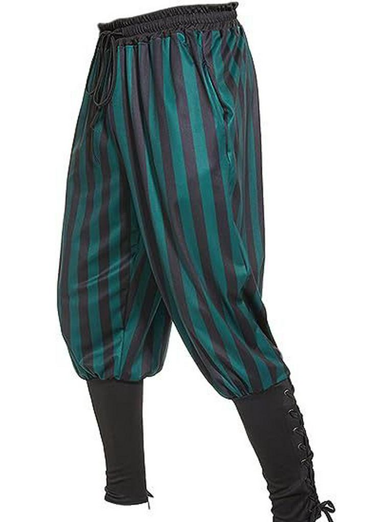 Nexus Fashion 2026 Heren Katoen Linnen Enkelband Broek: Middeleeuwse Viking Piraten-Ge&iuml;nspireerde Skinny Leggings L