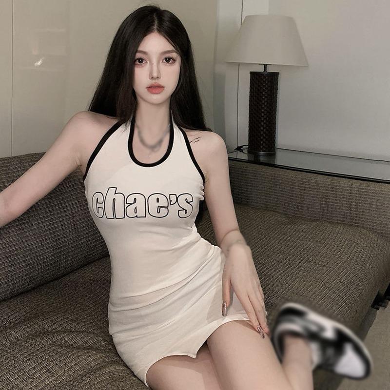 Lady Sleeveless Dresses Summer Beach Casual Dresses Short Tank Dress