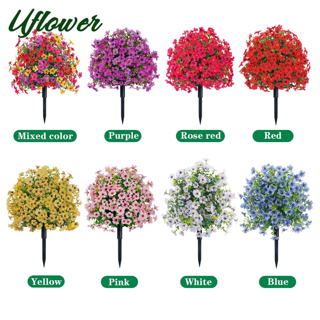 1/2PCS Artificial Violet Flower Balls with Stakes UV-Resistant Realistic Outdoor Decor for Garden, Porch, Patio, Wedding, Home