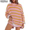 Women's Fashion Casual Stripe Print Spring Autumn Long Sleeve O-Neck Trousers Pants Suits