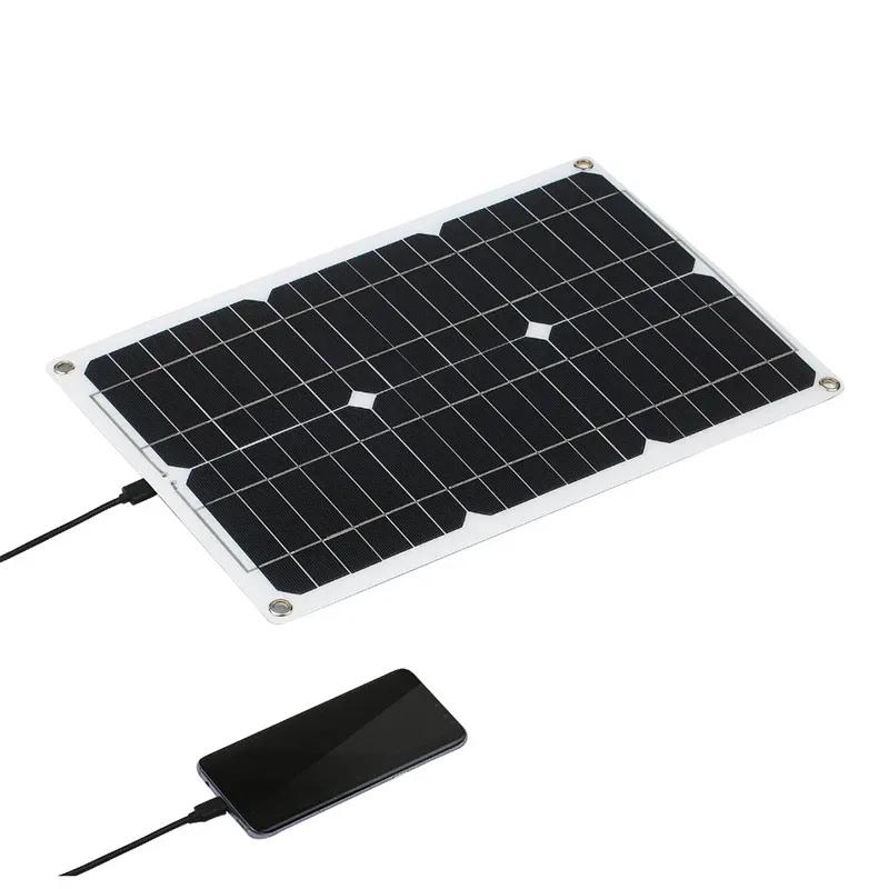 20W Monocrystalline Solar Panel Kit With 20A Solar Controller LCD Display Dual USB Port Emergency Solar Power Generator