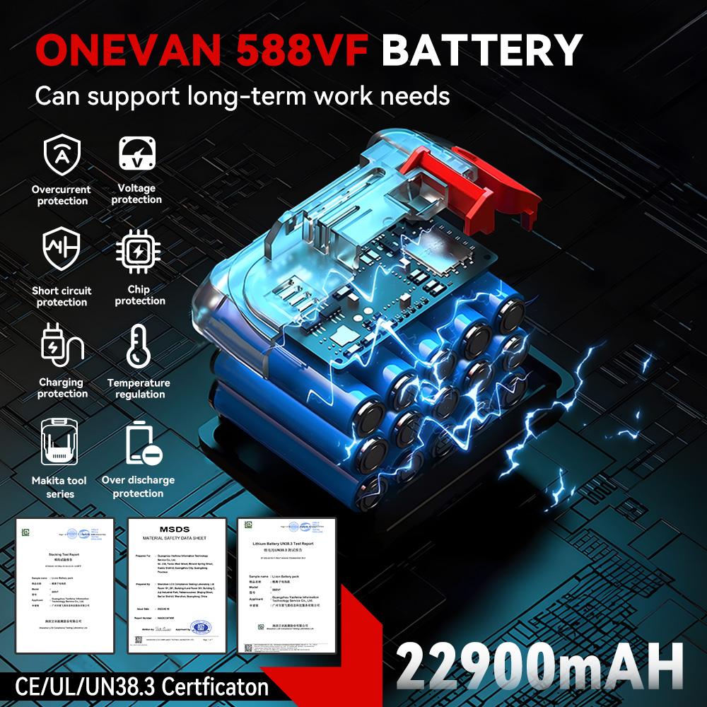 ONEVAN 3500RPM Brushless Electric Jig Saw 1000W Jigsaw Adjustable Blade 3 Variable Speed Woodworking Tool for Makita 18V Battery