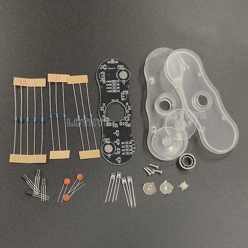 DIY LED Fidget Top Assembly Finger Flashing Rotate Soldering Gyros Practice Solder Colour Light DIY Electronic Kit Speaker DIY