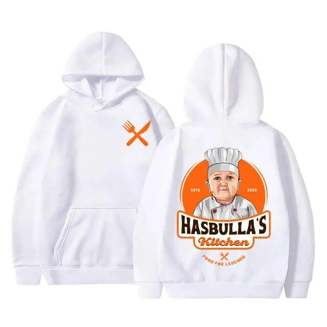 Lustiger Hasbulla Kitchen Fighting Meme Hoodie Unisex Damen Fleece Baumwolle Übergroßes Sweatshirt Unisex Damen Mini Khabib Blogger Hoodies