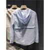 Men's Linen Striped Hooded Shirt Casual Long Sleeve Breathable Button-Up Top