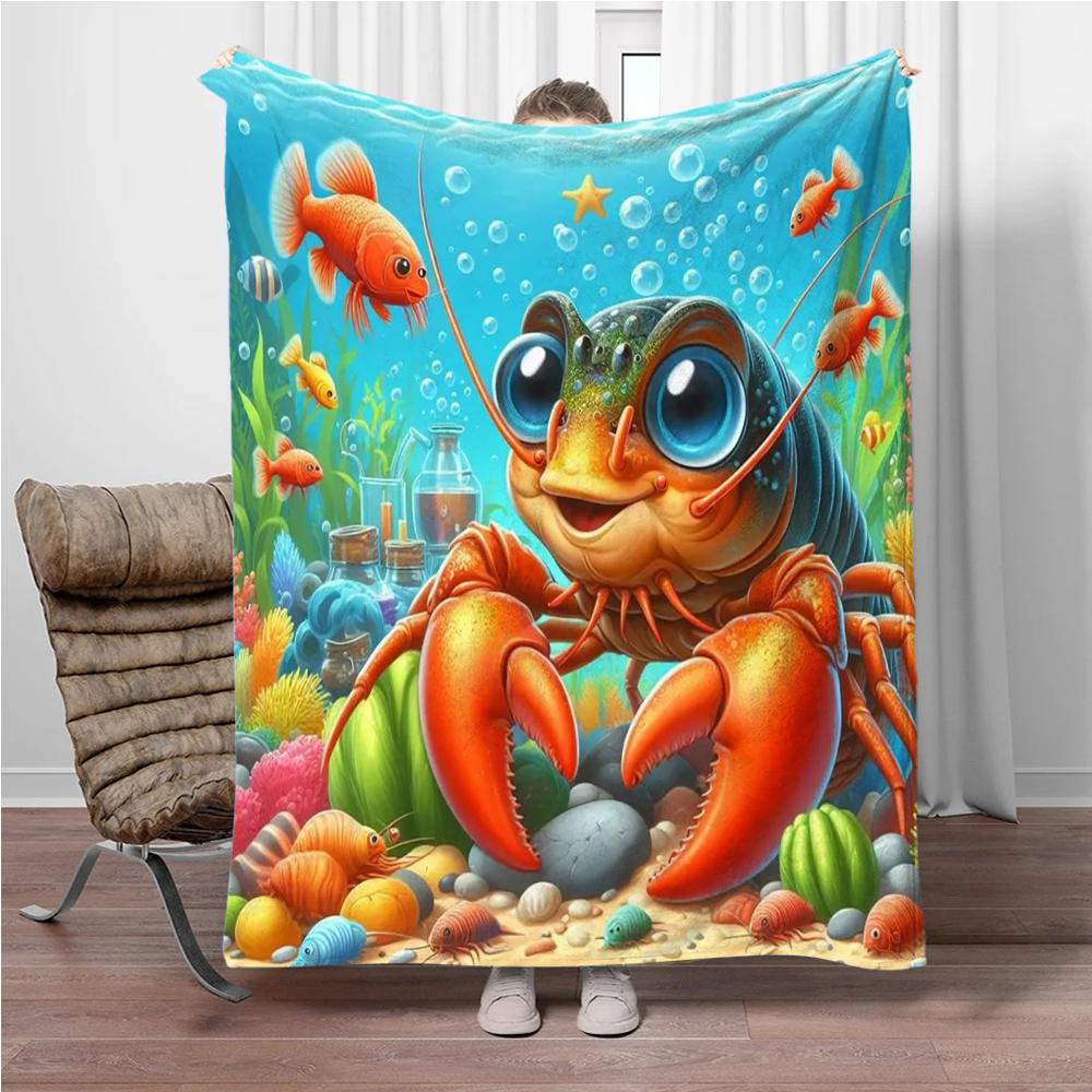 

Cute Sea Animal Marine Life Soft Flannel Blankets Keep Warm Throw Blanket Comfortable Blanket for Picnic Beds Sofa Home Bedroom 75x90cm